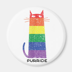 Íman Purride Shirt LGBT Orgulho gay Engraçado Gato Dize
