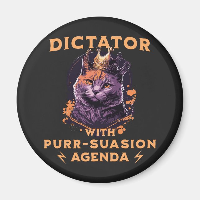 Íman Pursursion Agenda Engraçado King Cat (Frente)