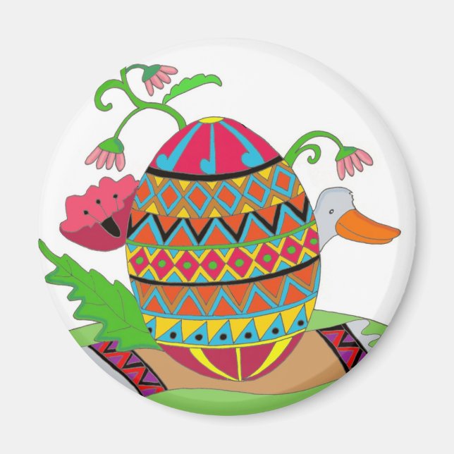 Íman Pysanka e Duck People Art (Frente)