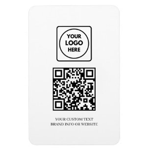 Íman QR Branco Logotipo Empresarial Simples Profissio