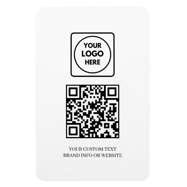 Íman QR Branco | Logotipo Empresarial Simples Profissio (Vertical)