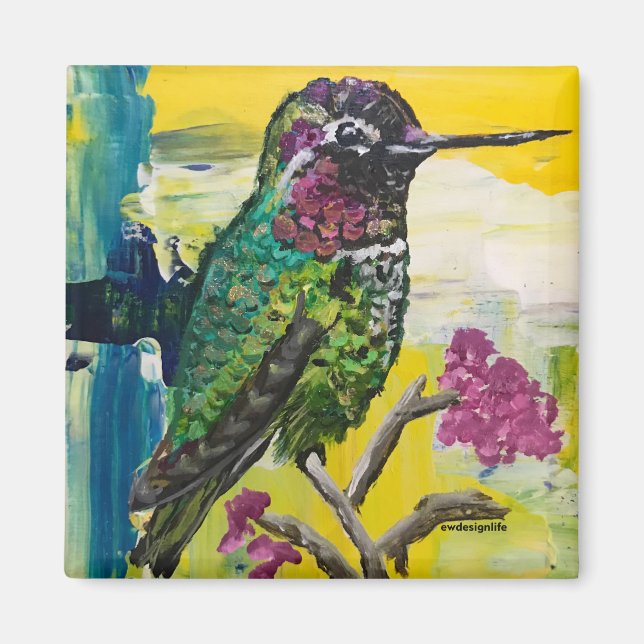 Íman quadrado - beija-flor (Frente)