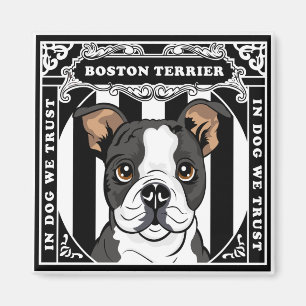 Íman Quadrado bonito do ímã de Boston Terrier