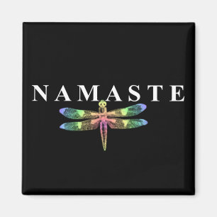 Íman Quadrado da libélula de Namaste (fundo escuro)