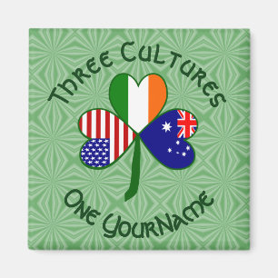 Íman Quadrado de Trevo Personalizado Austrália Irlanda