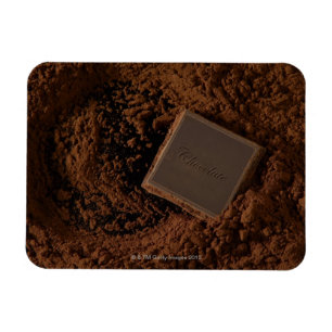Íman Quadrado do chocolate no pó do chocolate