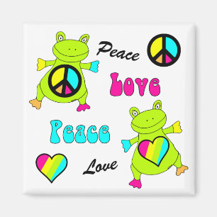 Íman Quadrado dos sapos da paz e do amor