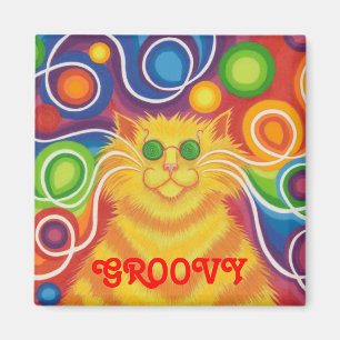 Íman quadrado "Groovy" da imã de geladeira do
