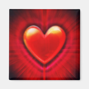 Íman Quadrado Personalizado Coração do gótico vermelho