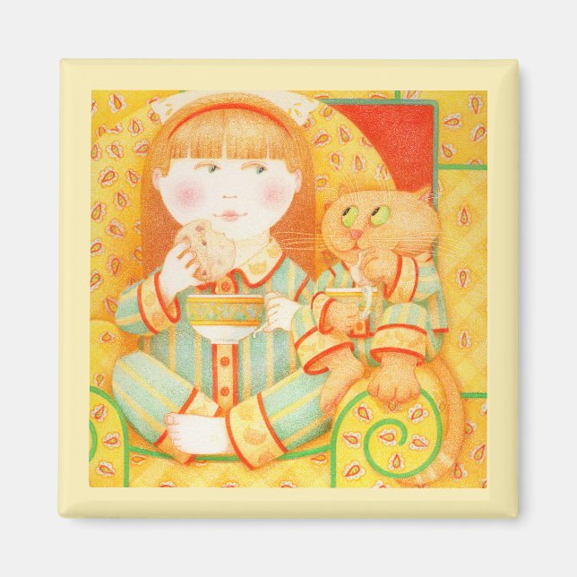 Íman quadrado SNACK BEDTIME - Amarelo (Frente)