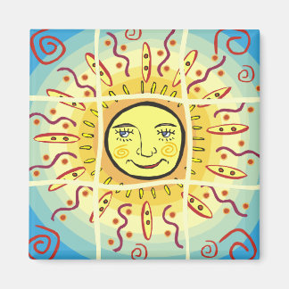 Íman Quadrados Solares Solares Sorridentes