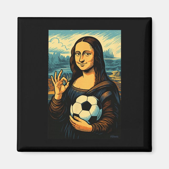 Íman Quadrinhos da Mona Lisa Ama Futebol  (Frente)