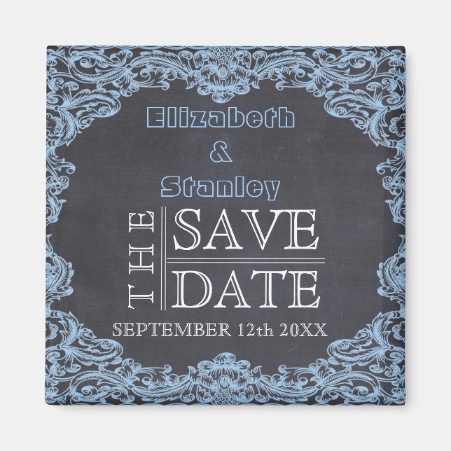 Íman Quadro antigo e casamento em quadro-negro Salve a  (Frente)