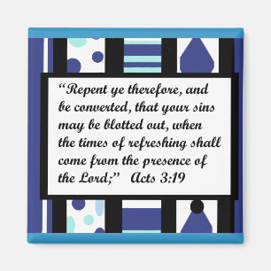 Íman Quadro azul da felicidade, ímã do 3:19 dos atos