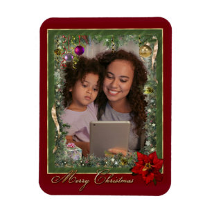 Íman Quadro customizável da foto do Natal