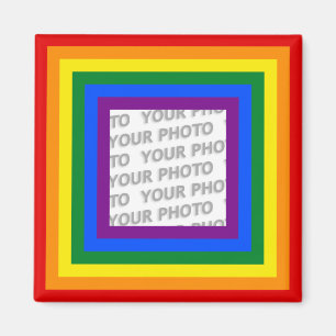 Íman QUADRO DA BANDEIRA DO ARCO-ÍRIS + sua sinal ou im