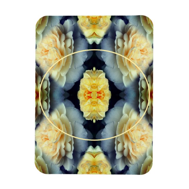 Íman Quadro de Colírio de Rosa Amarelo Adicionar Sua Pr (Vertical)