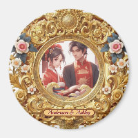 Quadro de esquadra chinês ouro Faux