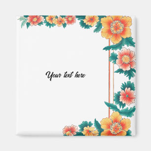 Íman Quadro de Flor de Laranjeira Vintage Personalizáve