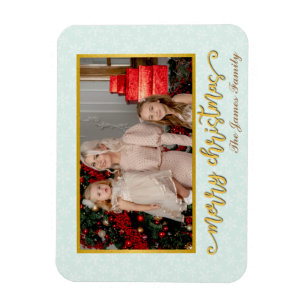 Íman Quadro de Foto Personalizado Feliz Natal & Ano Nov