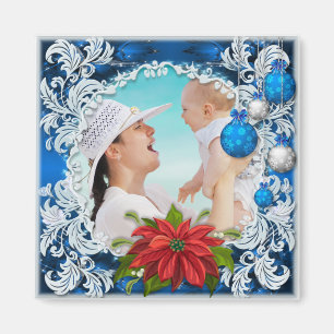Íman Quadro de Fotografias de Natal Azul