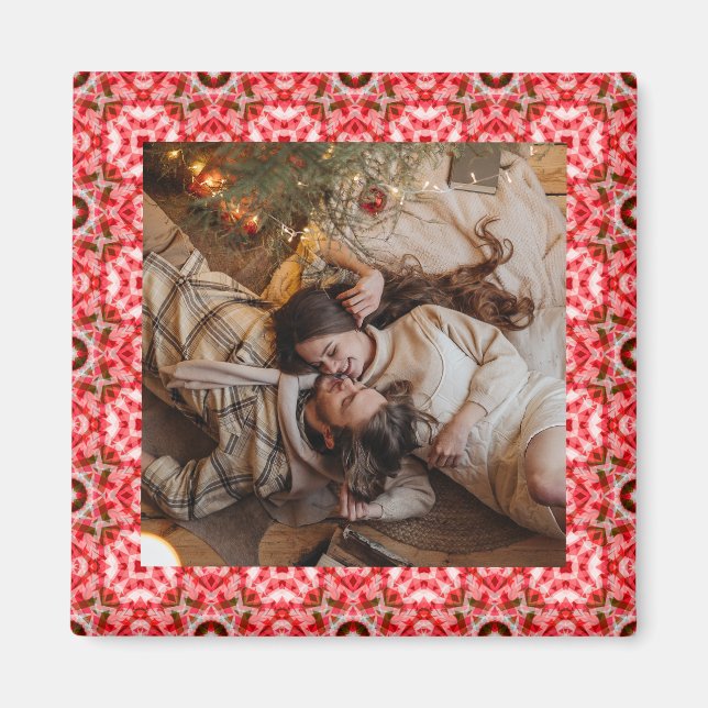 Íman Quadro de Fotos de Natal Feliz e Festivo (Frente)