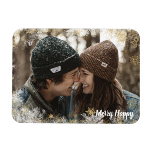 Íman Quadro de Fotos Personalizadas Feliz e feliz