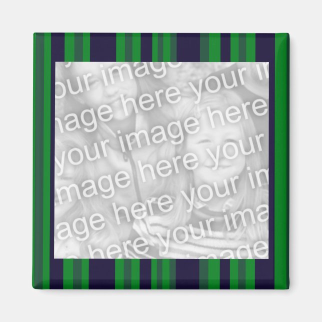 Íman Quadro de fotos verde e azul (Frente)