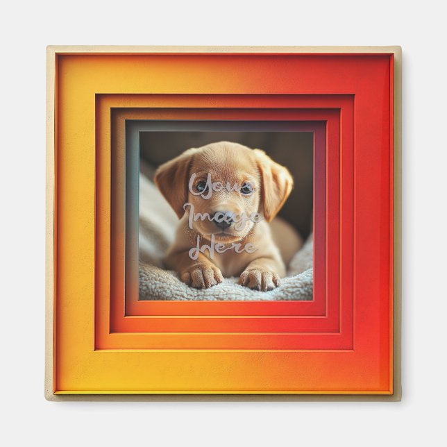 Íman Quadro de Gradação do Sunset Vermelho e Laranja Pe (Frente)