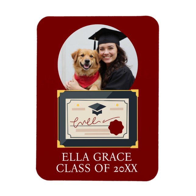 Íman Quadro de Graduação Personalizado com Foto (Vertical)