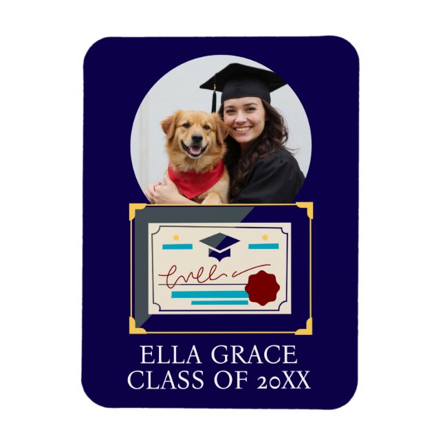 Íman Quadro de Graduação Personalizado com Foto (Vertical)