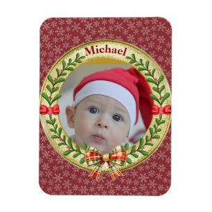 Íman Quadro de imagem personalizado e coroa de Natal