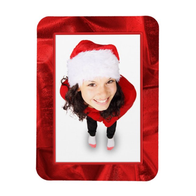 Íman Quadro de Imagem - Tecido Vermelho Metálico Crumpl (Vertical)