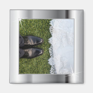 Íman Quadro de prata elegante