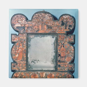 Íman quadro do espelho do Palha-work, 1670-80