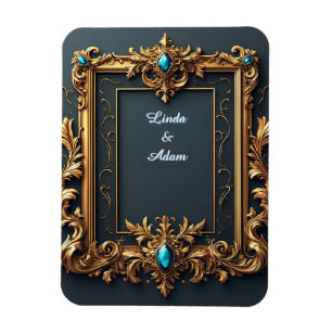 Íman Quadro Dourado do ornamentado com Detalhes do Intr