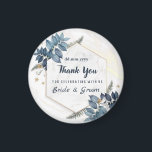 Íman Quadro Floral Azul Branco Obrigado Favores De Casa<br><div class="desc">Quadro Floral Branco Azul Obrigado Casamento Favorece o Casamento Personalizado Favorece o Magnet para os Convidados como um Obrigado por ter vindo na festa de casamento Este design é facilmente personalizado e personalizado adicionando ou alterando o texto</div>