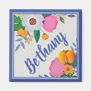 Íman Quadro Floral bonito Personalizado