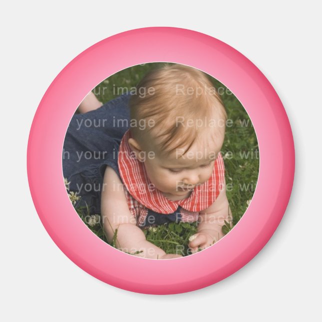 Íman Quadro fotográfico rosa e branco (Frente)