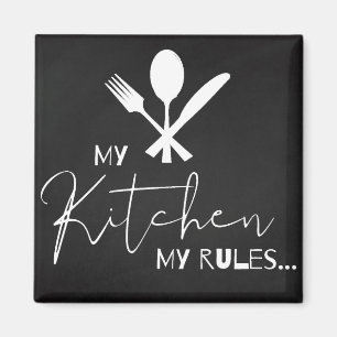 Íman Quadro   "My Kitchen My Rules"   IMÃ DE GELADEIRA