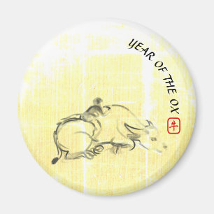 Íman Quadro original Água Búfalo Criança Ox Ano RRM