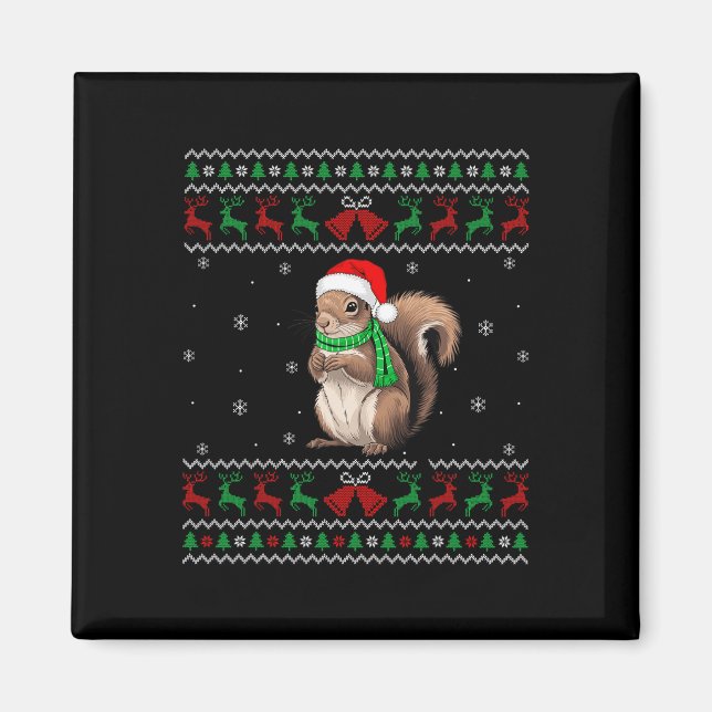Íman Quadrrel Natal Pajama Santa Hat Holiday Cheque (Frente)
