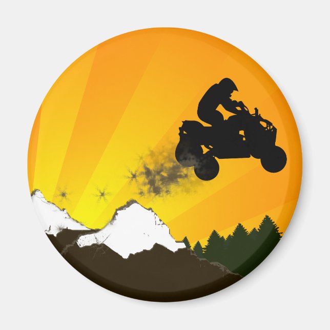 Íman quads. pôr do sol laranja. (Frente)