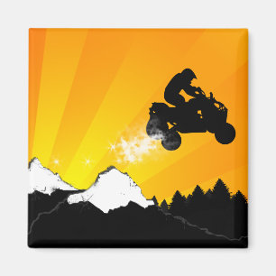 Íman quads. pôr do sol laranja.