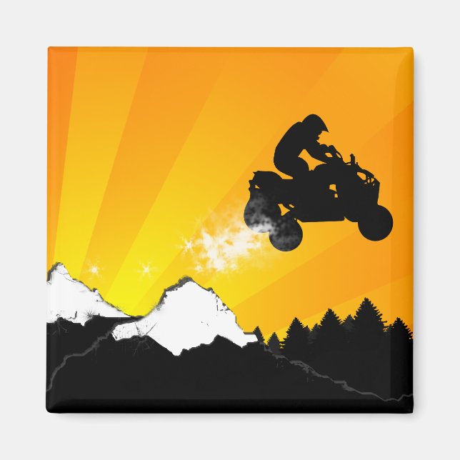 Íman quads. pôr do sol laranja. (Frente)