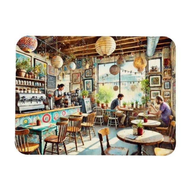 Íman Quaint Artística Coffeeshop em Austin Texas (Horizontal)