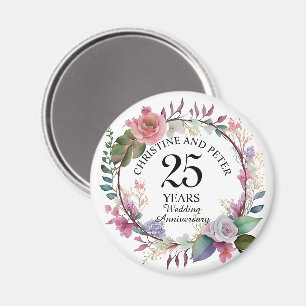 Íman Qualquer Aniversário Floral Elegante De Casamento