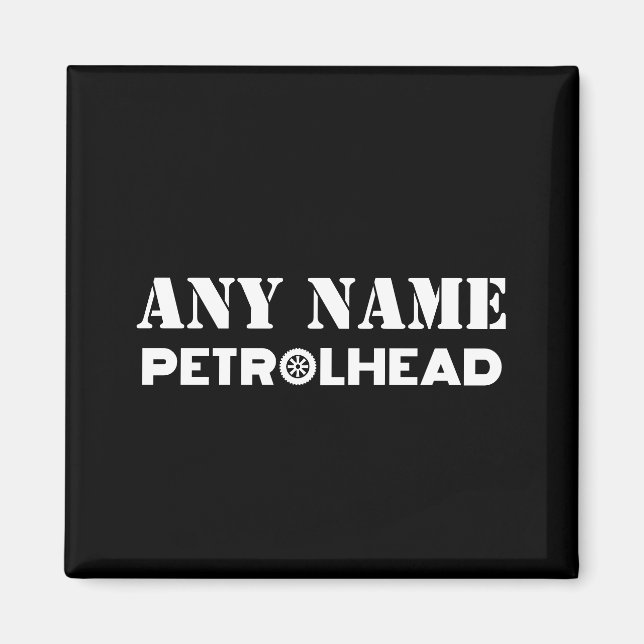 Íman Qualquer nome de Petrolhead Personalizada (Frente)