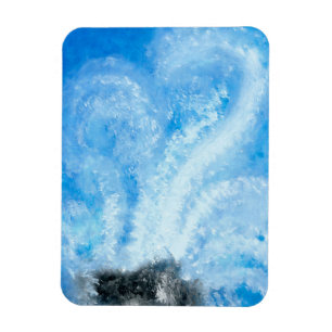 Íman Quando as ondas do oceano caem sobre a aquarela da