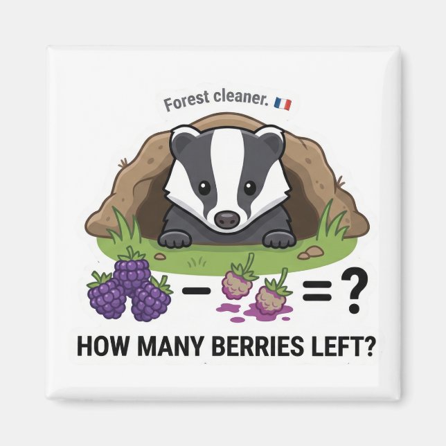 Íman Quantas Frutas? Texugo França Matemática Subtração (Frente)